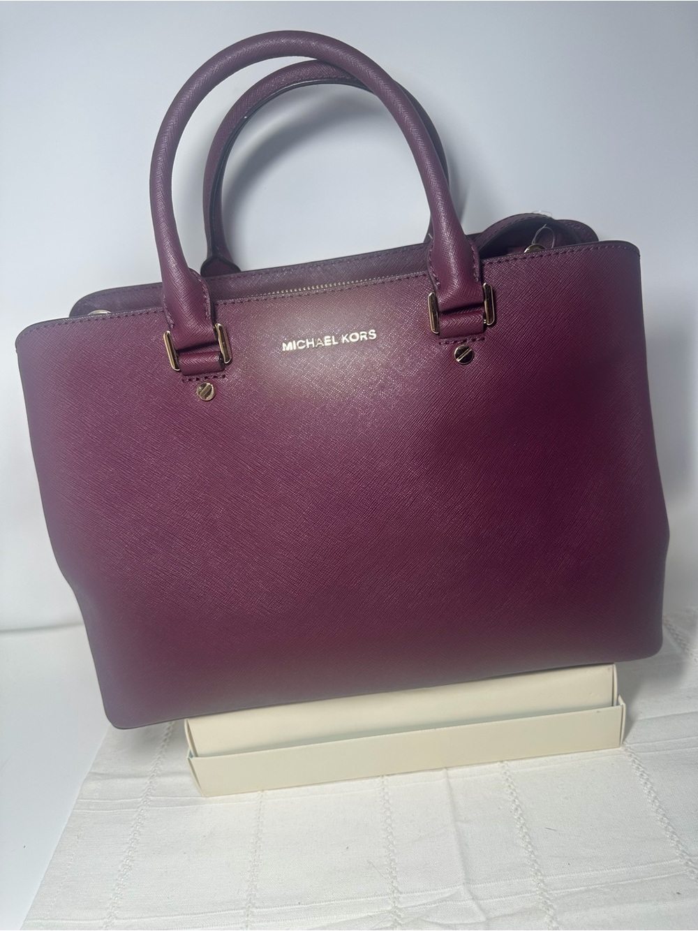 Michael Kors Deep Plum Saffiano Leather Satchel